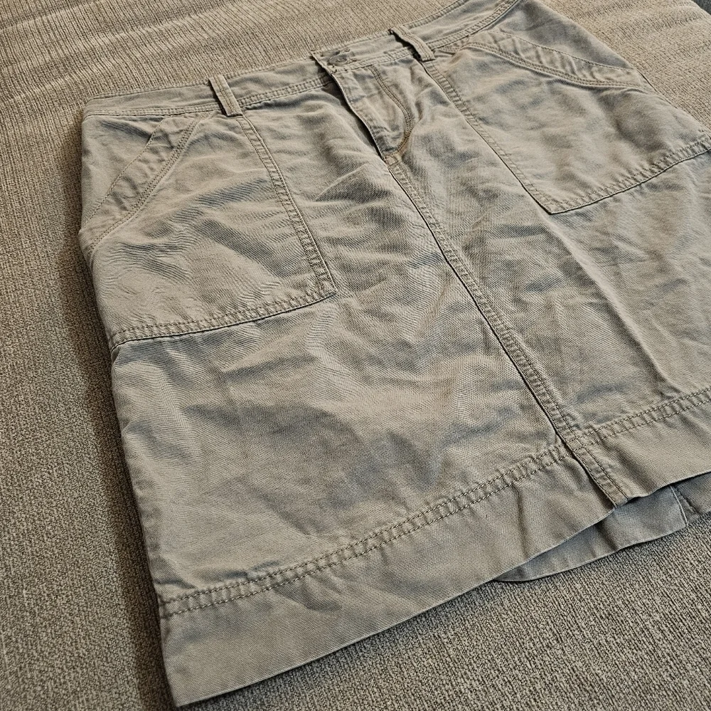 Ann Taylor Loft Gray Cargo Casual Cotton Lagen Slouchy Skirt Size 4